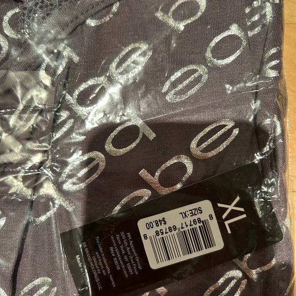 bebe Silver Printed Logo Pant Pajama & Tank Top Set-NWT-Midnite Lavender-Size XL - Picture 5 of 7